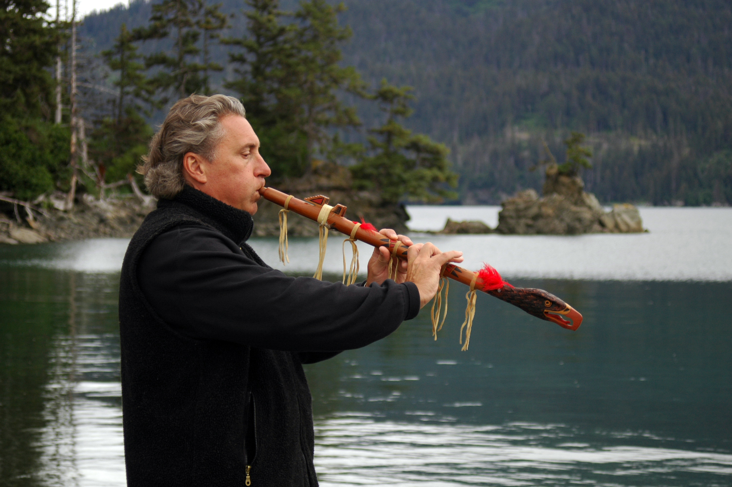 Gary Stroutsos and his eagle flute