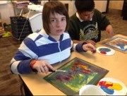 Student in Aimee Palmer's painting class