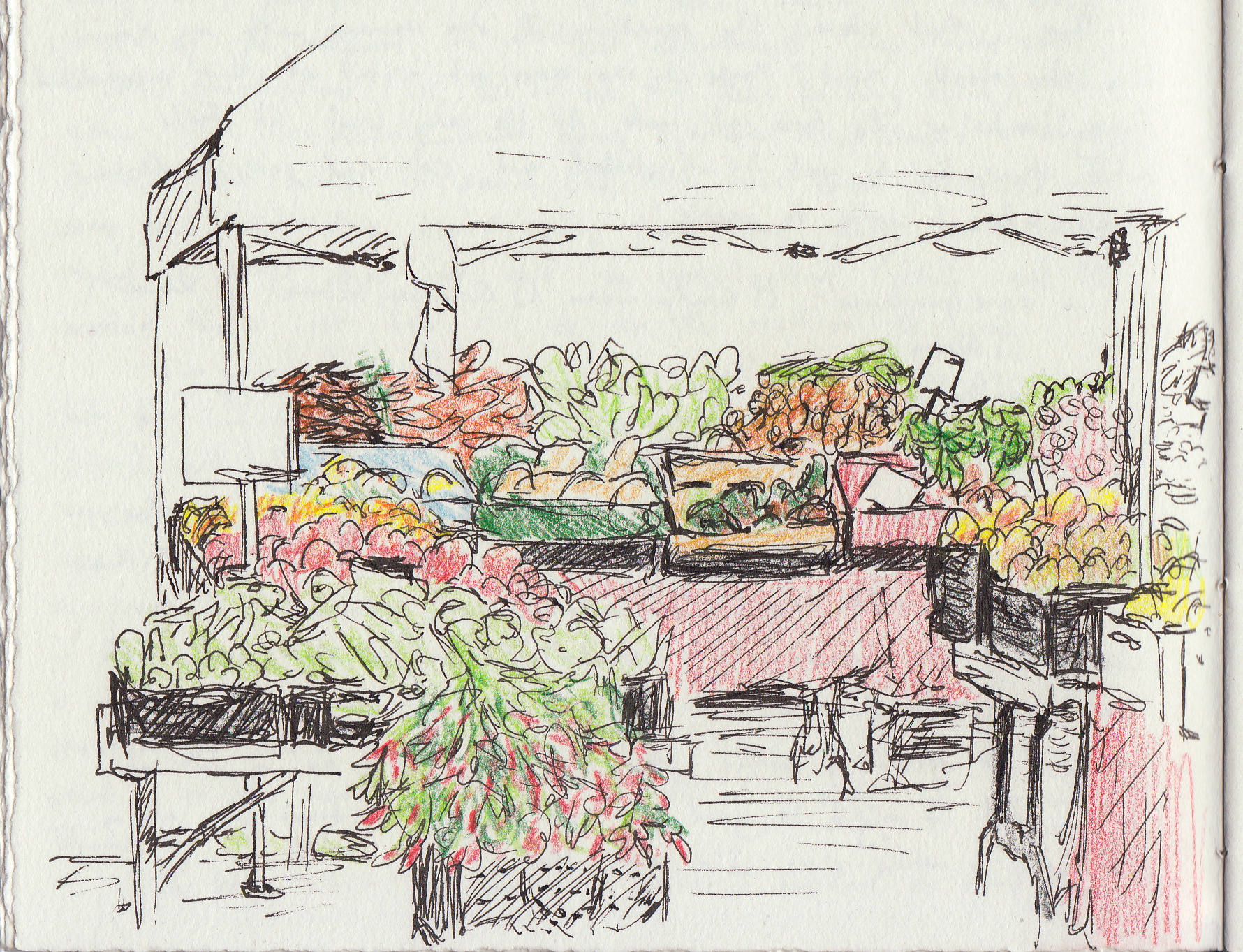 Farmers Market Drawing by J W Kelly  Pixels
